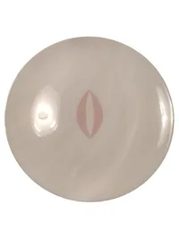 Clodomiro Teller Porzellan Weiß Rosa Lippen Motiv 28 cm Minimalistisch 1