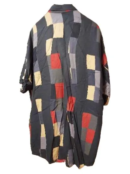 Dornbusch Herren Freizeithemd Kurzarm Patchwork Blau Retro Gr. 52, XL 3