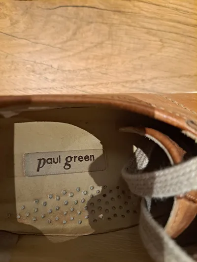 Paul Green Damen Leder Sneaker Low Schnürung Braun Gr. 38 Freizeit
