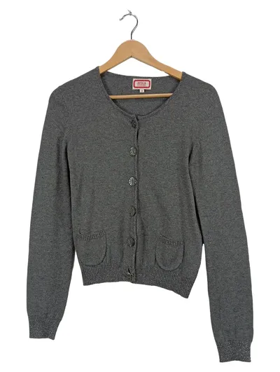 Avoca Strickjacke Damen Klassisch Grau Melange Angora Kaschmir Gr. 36 S