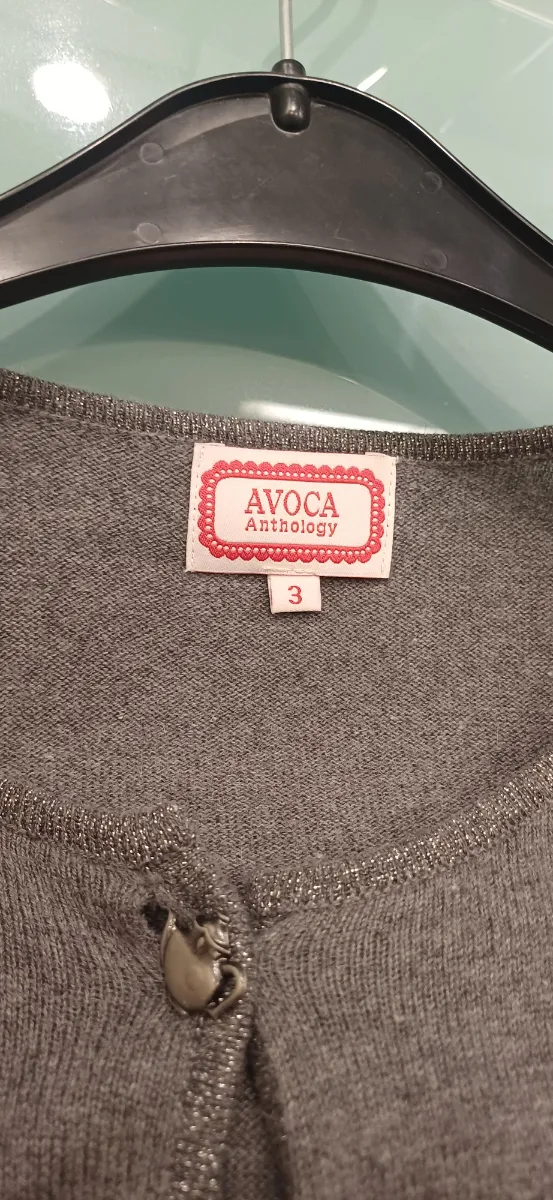 Avoca Strickjacke Damen Klassisch Grau Melange Angora Kaschmir Gr. 36 S 2