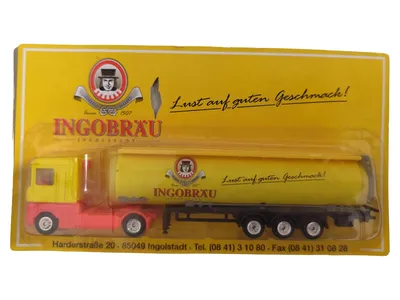 Ingobräu Sattelzug Tankauflieger Modell LKW Gelb 19cm Sammler