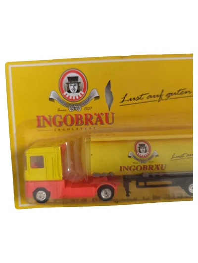 Ingobräu Sattelzug Tankauflieger Modell LKW Gelb 19cm Sammler
