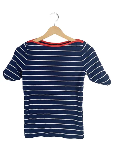 Lauren Ralph Lauren Damen Langarmshirt Blau Gestreift Maritim Gr. S