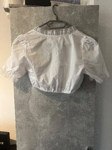 Edelweiss Dirndlbluse Trachtenbluse Weiß Rüschen Gr. S/36 Baumwolle