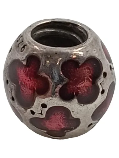 Pandora Charm Anhänger 925 Silber Rote Blumen Damen Alltag 1cm