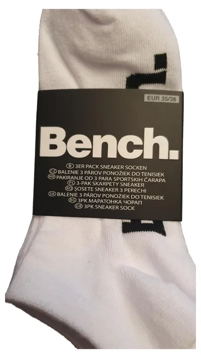 Bench Sneaker Socken 3er Pack Weiß Gr. 35-38 Damen Sportsocken NEU