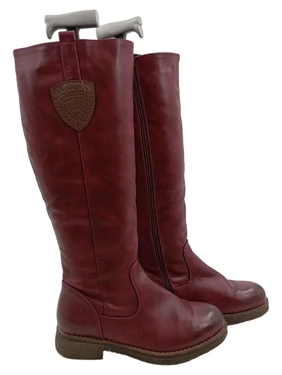 Clara Barson Damen Stiefel Gr. 37 Bordeaux Rot Klassisch Reißverschluss