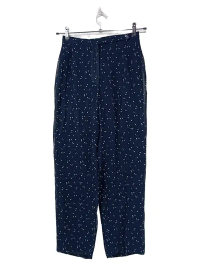 BIANCA Damen Stoffhose Gr. 38 Blau Weiß Punkte Polyamid Casual