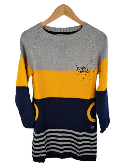 Boboli Mädchen Pullover gestreift Schriftzug Mehrfarbig Gr. 152 Baumwolle