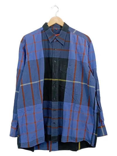 Dornbusch Herren Freizeithemd Kariert Blau Langarm Baumwolle Gr. 56 XL