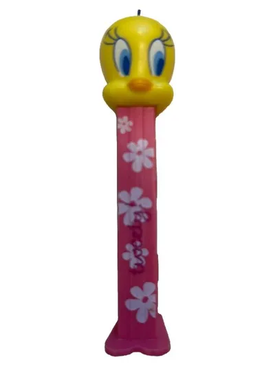 PEZ Spender Tweety Looney Tunes Vogel Fan Sammlerstück Pink 11 cm