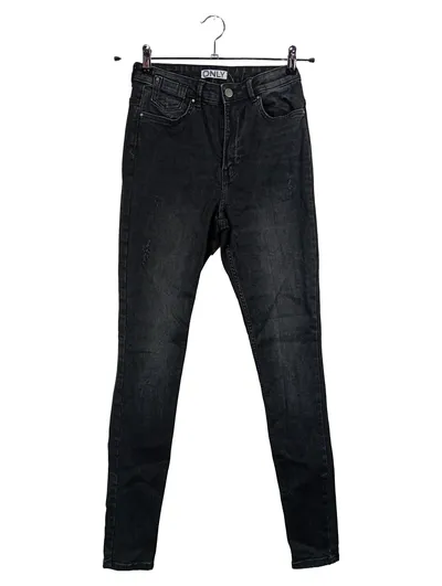 ONLY Damen Destroyed Jeans Skinny High Waist Schwarz Gr. M W32 L33