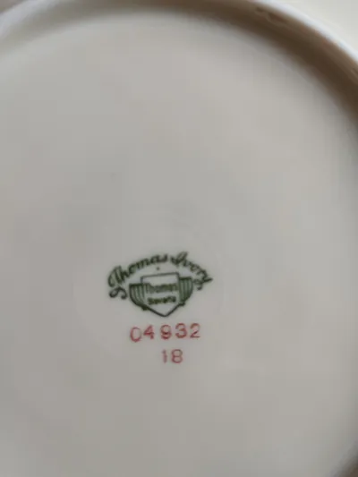 THOMAS IVORY Bavaria Unterteller Set 2-tlg Blumenmuster Goldrand Vintage