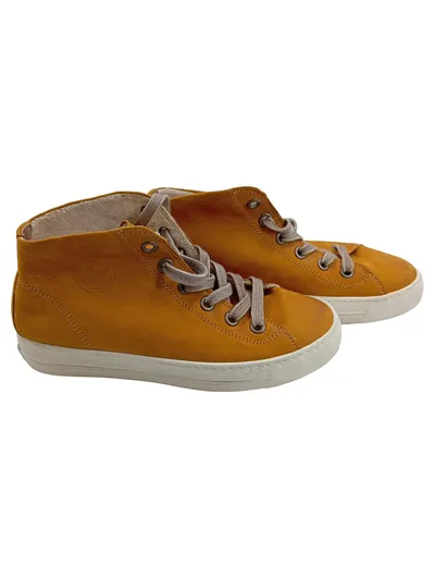 Paul Green High Top Sneaker Stiefelette Damen Leder Gelb Gr. 37,5