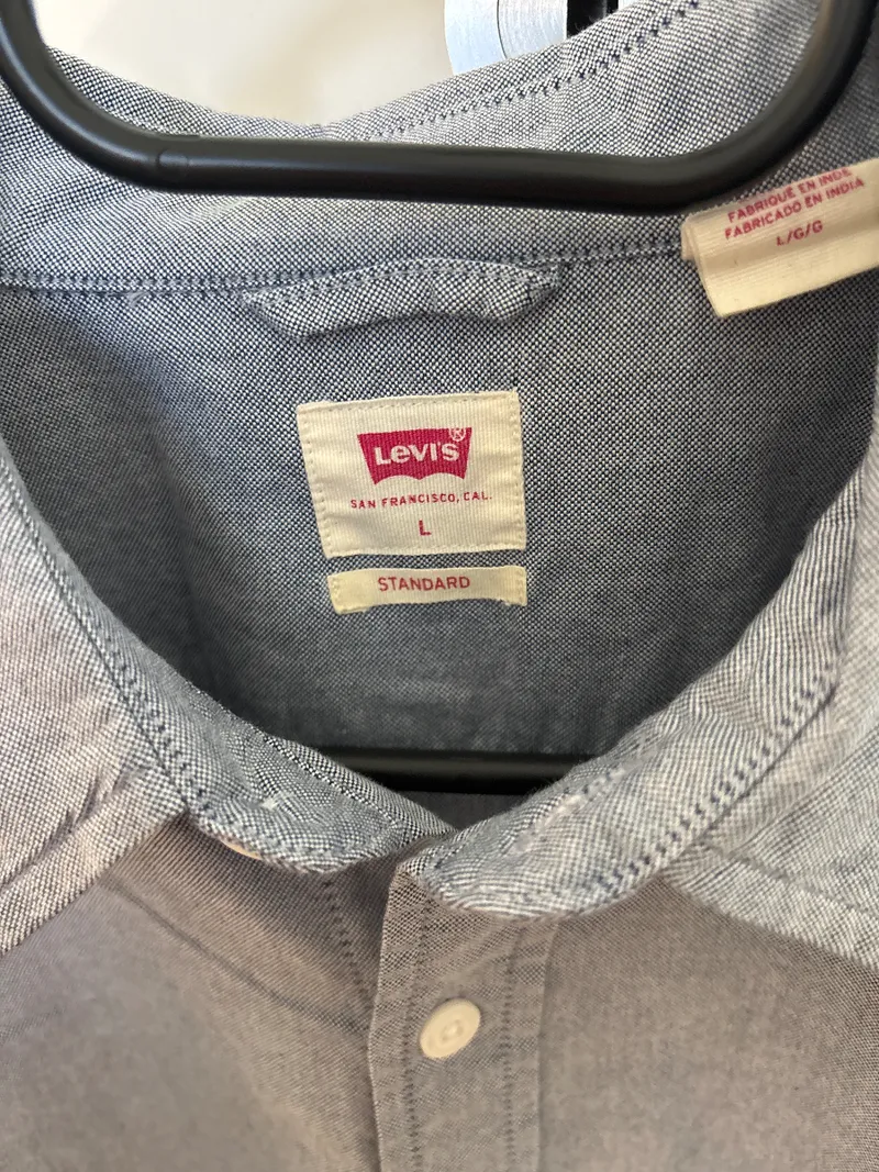 Levi's Herren Freizeithemd Langarm Blau Baumwolle Gr. L 3