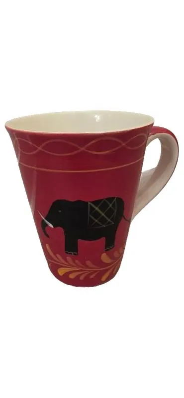 Cha Cult Tasse Elefant Rot Keramik Handpainted 350ml Thailand 1