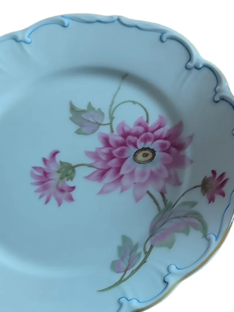 Edelstein Bavaria Porzellan Kaffeegedeck 3-tlg Tasse Untertasse Teller Blumen 2