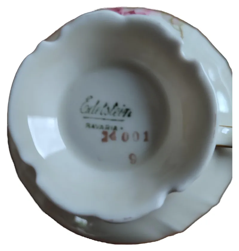 Edelstein Bavaria Porzellan Kaffeegedeck 3-tlg Tasse Untertasse Teller Blumen 3