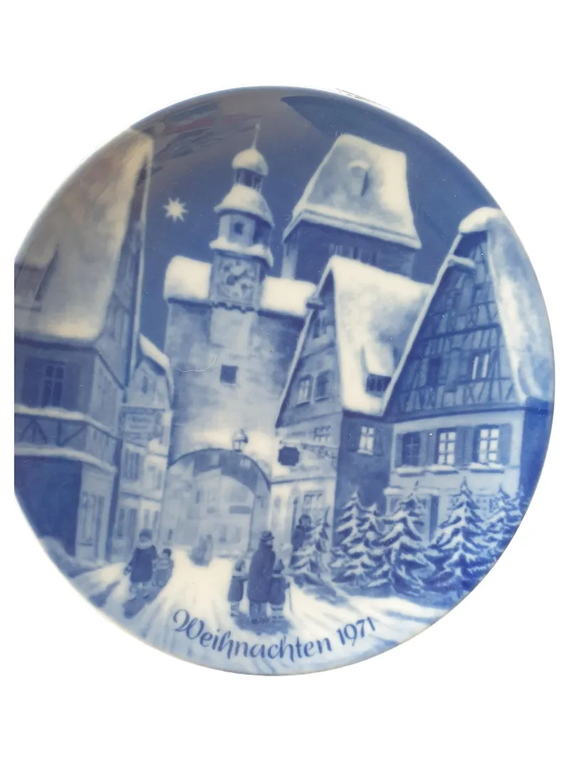 Berlin Design Sammelteller Weihnachten Rothenburg Porzellan Blau 19 cm 1