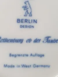 Berlin Design Sammelteller Weihnachten Rothenburg Porzellan Blau 19 cm 4