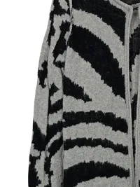 Bloom Damen Strickjacke Longcardigan Animal Print Grau Gr. 42 XL 2