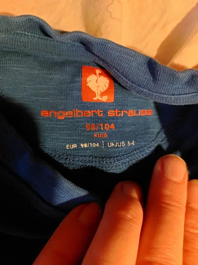 Engelbert Strauss Kinder T-Shirt Blau Strauß-Logo Gr. 98/104