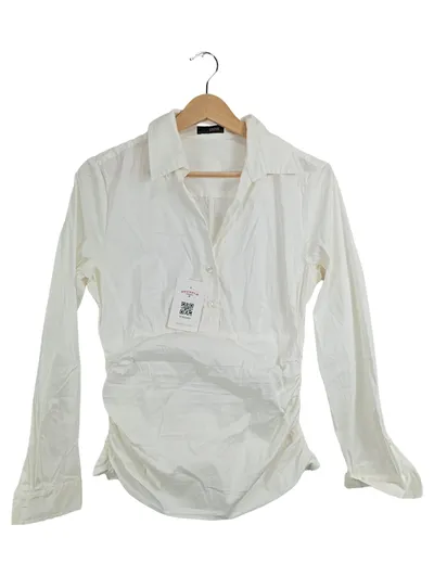 CINQUE Hemdbluse Damen Weiß Gr. 38 Langarm Business Klassisch Baumwolle