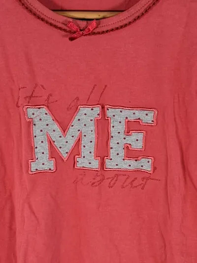 TCM Ingres Weiss Mädchen Langarmshirt Gr. 158 Rosa Schriftzug Baumwolle