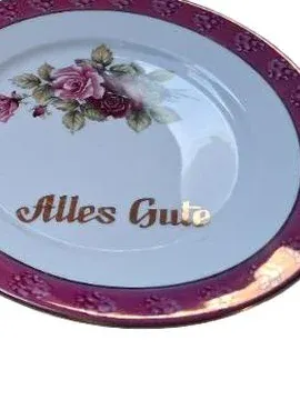 Chodzież Sammelgedeck Kaffeetasse Untertasse Teller Rosen Alles Gute Porzellan 3