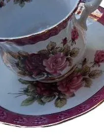 Chodzież Sammelgedeck Kaffeetasse Untertasse Teller Rosen Alles Gute Porzellan 4
