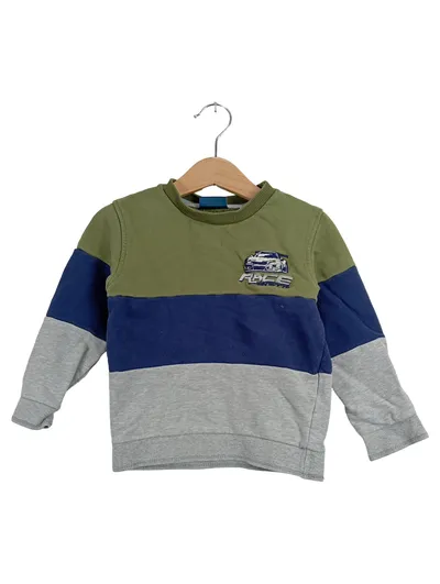 Sanetta Jungen Pullover Gr. 98 Sweatshirt Race Auto Motiv Blockfarben