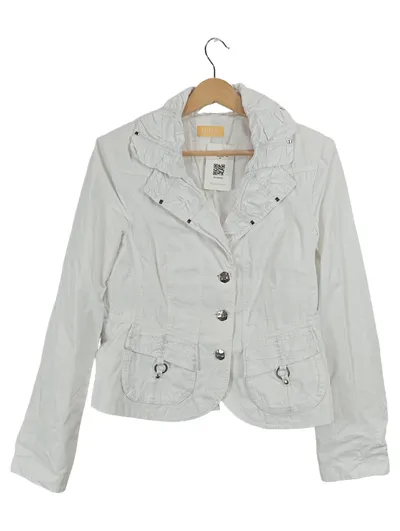 BiBA Damen Leichte Jacke Blazer Gr. 38 Weiß Casual Polyester