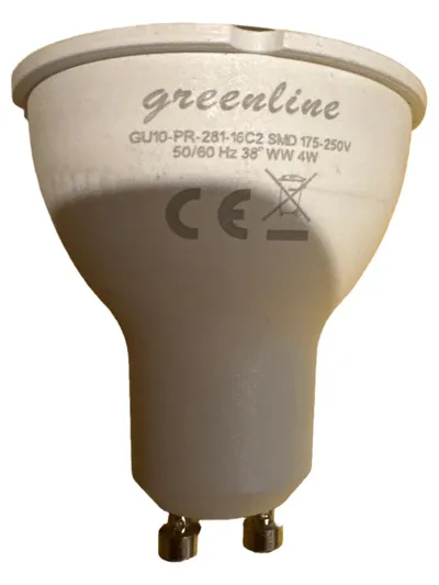 Greenline LED Leuchtmittel GU10 4W Warmweiß 38° SMD 175-250V