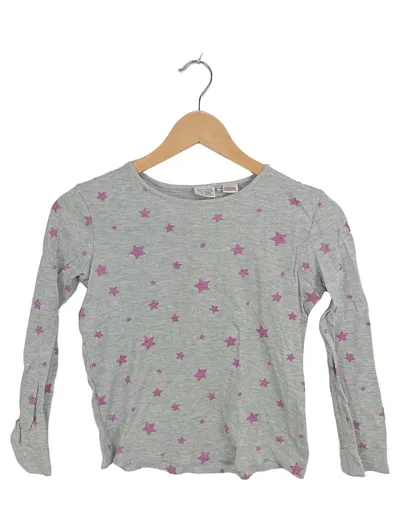 ZARA KIDS Langarmshirt Mädchen Gr. 152 Grau Rosa Sterne Baumwolle