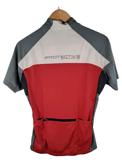 Protective Herren Radtrikot Kurzarm Gr. 54 XL Rot Grafisch Sportlich Polyester