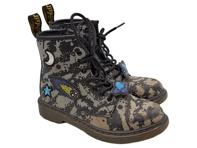 Dr. Martens 1460 J Kinder Stiefel Weltraum Gr. 35 Grau Space Print