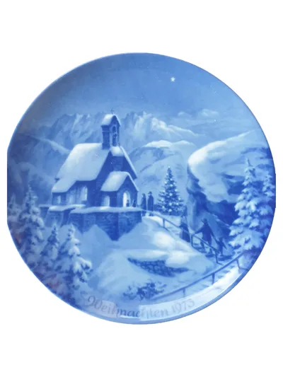 Berlin Design Sammelteller Heiligabend Wendelstein Porzellan Blau 19cm