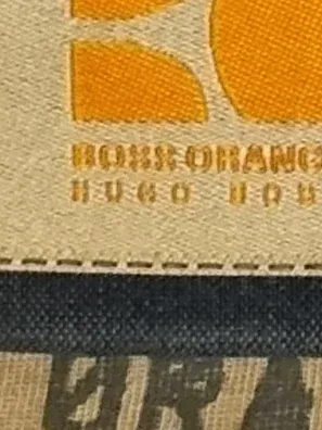 BOSS Orange Herren Langarmshirt Gr. S Gestreift Braun Henley Baumwolle 6