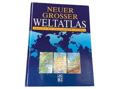 Buch und Zeit Weltatlas Hardcover mit Welt-Länder-Lexikon Geographie Wissen