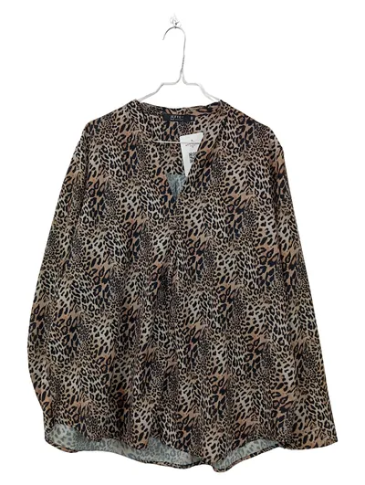 JETTE Damen Bluse Leopardenmuster Gr. 46 Braun Animal-Print Langarm