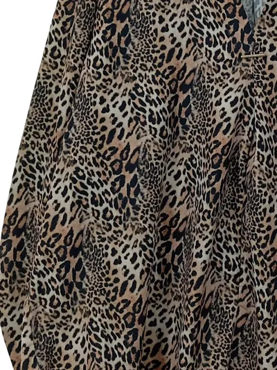 JETTE Damen Bluse Leopardenmuster Gr. 46 Braun Animal-Print Langarm