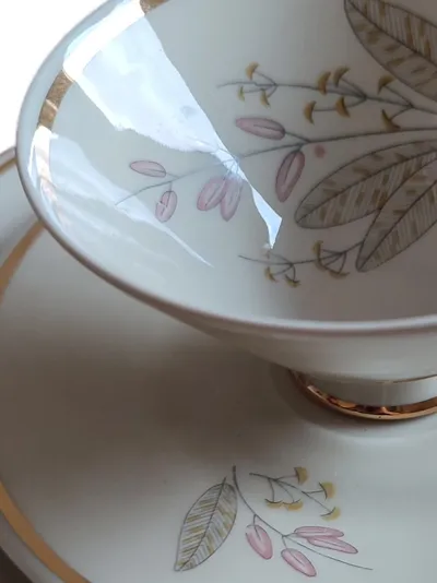 Zeh Scherzer Bavaria Sammelgedeck 3-tlg Kaffeetasse Untertasse Teller Gold