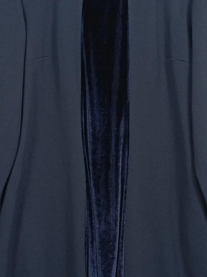 Elena Mirò Damen Businesskleid Gr. 46 Blau Samt-Einsatz Elegant 3