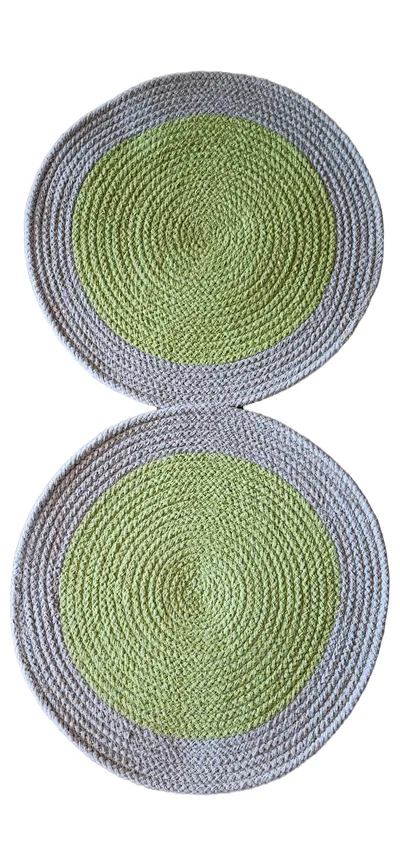 Remember Platzset 2er Set Baumwolle Grün Uni 38cm
