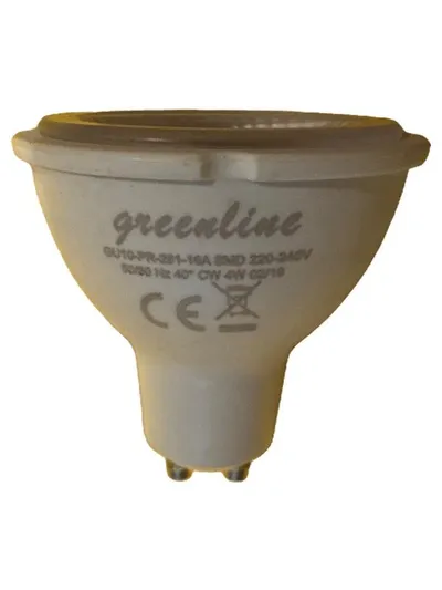 Greenline LED Leuchtmittel GU10 4W SMD 220-240V Kaltweiß 40° Spot