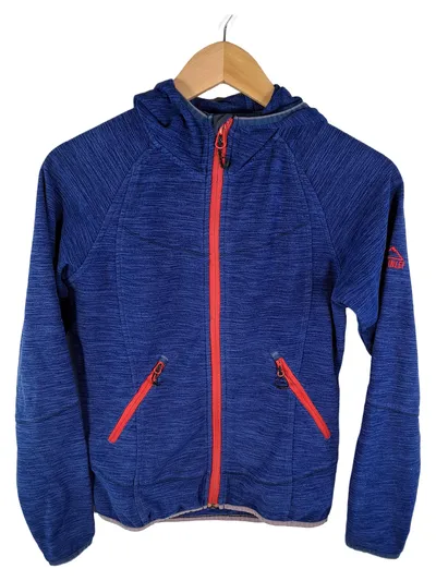 McKINLEY Kinder Fleecejacke Gr. 116 Blau Melierte Kapuze Outdoor