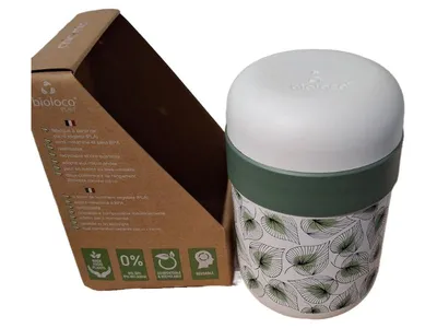 Markenlos Plant To Go Becher Kunststoff Grün Florales Muster 15 cm