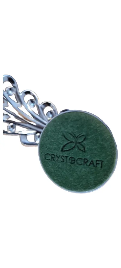 CRYSTOCRAFT Pfau Dekofigur Silber mit Kristallen Schmucksteinen 12cm