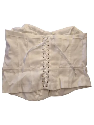 Blind Date Korsett Mieder Damen XL Weiß Schnürung Elegant Corsage